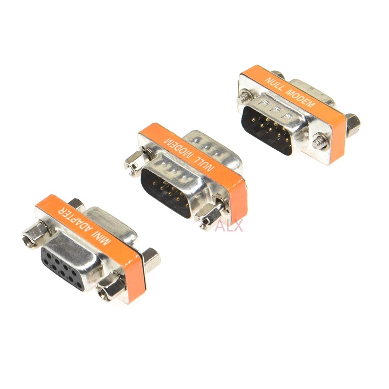 Mini Null Modem DB9 Female Male plug Adapter Gender Changer cross female to female/male to male RS232 serial Connector