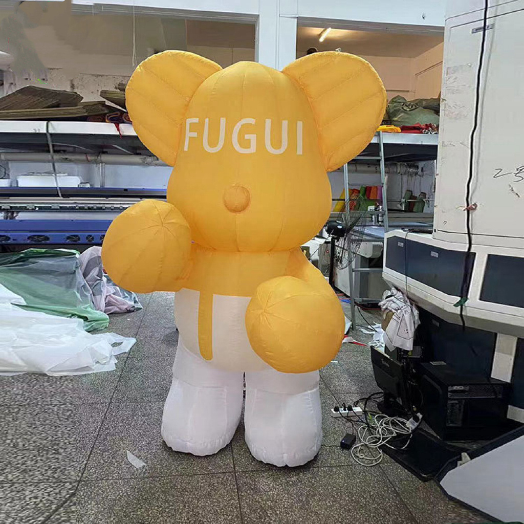 Advertising Inflatable doll giant Hugging bear inflatable Merry christmas gummy yellow bears