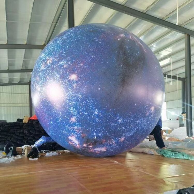 PVC material inflatable led lighting planet balloon