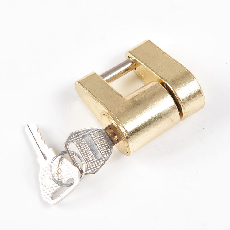 YH9008 23022 Brass-Plated Heavy duty Steel Trailer Tongue Coupler Lock