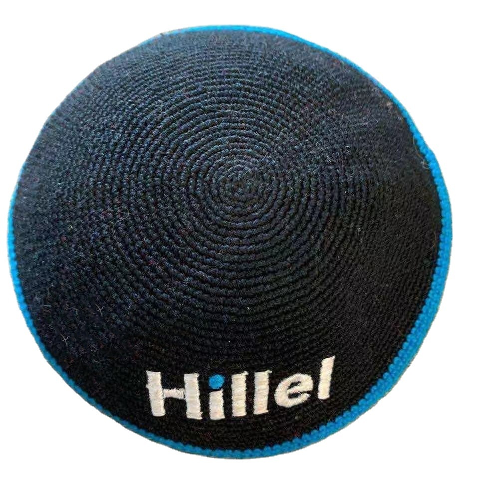 Wholesale Custom High Quality Handmade Knitted Kippah Jewish Yarmulke Kippah Kippot Embroidery Your Custom Logo