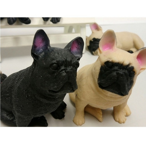 Novelty Cute Gacha Gashapon Small Toy 8.5cm TPR Cotton Filled Squeeze Stretchy Dog Figure Small Toy