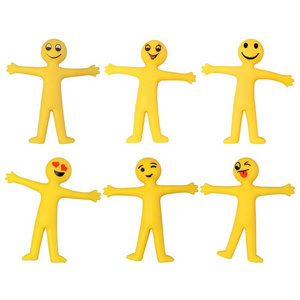 New Wholesale Cute Plastic Small TPR Emoticon Face Little Stretch Man Figure Capsule Toy