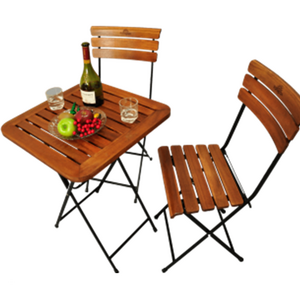 Garden steel set FST086 FSC337, Vietnam acacia wooden furniture, outdoor furniture