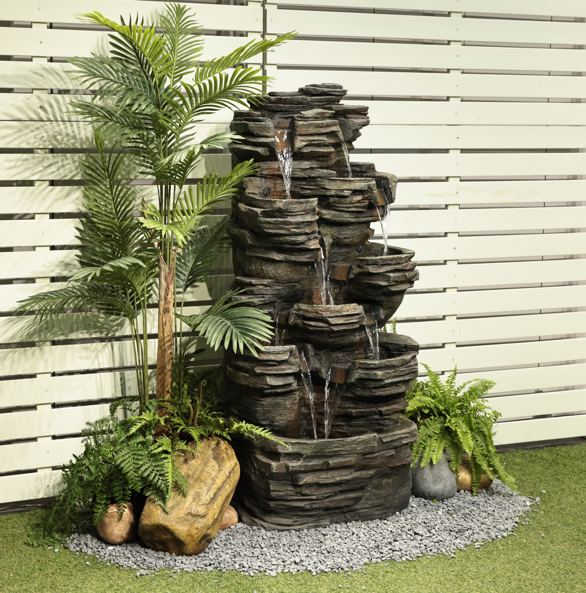 New Product Ideas 2023 Outdoor Water Fountain Waterfall Garden Resin Waterfall Water Fountain For Patio Porch Yard Decor