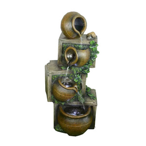 New Product Ideas 4-Tier Jars Outdoor Floor Water Fountain Indoor Fountains Waterfalls with Pump