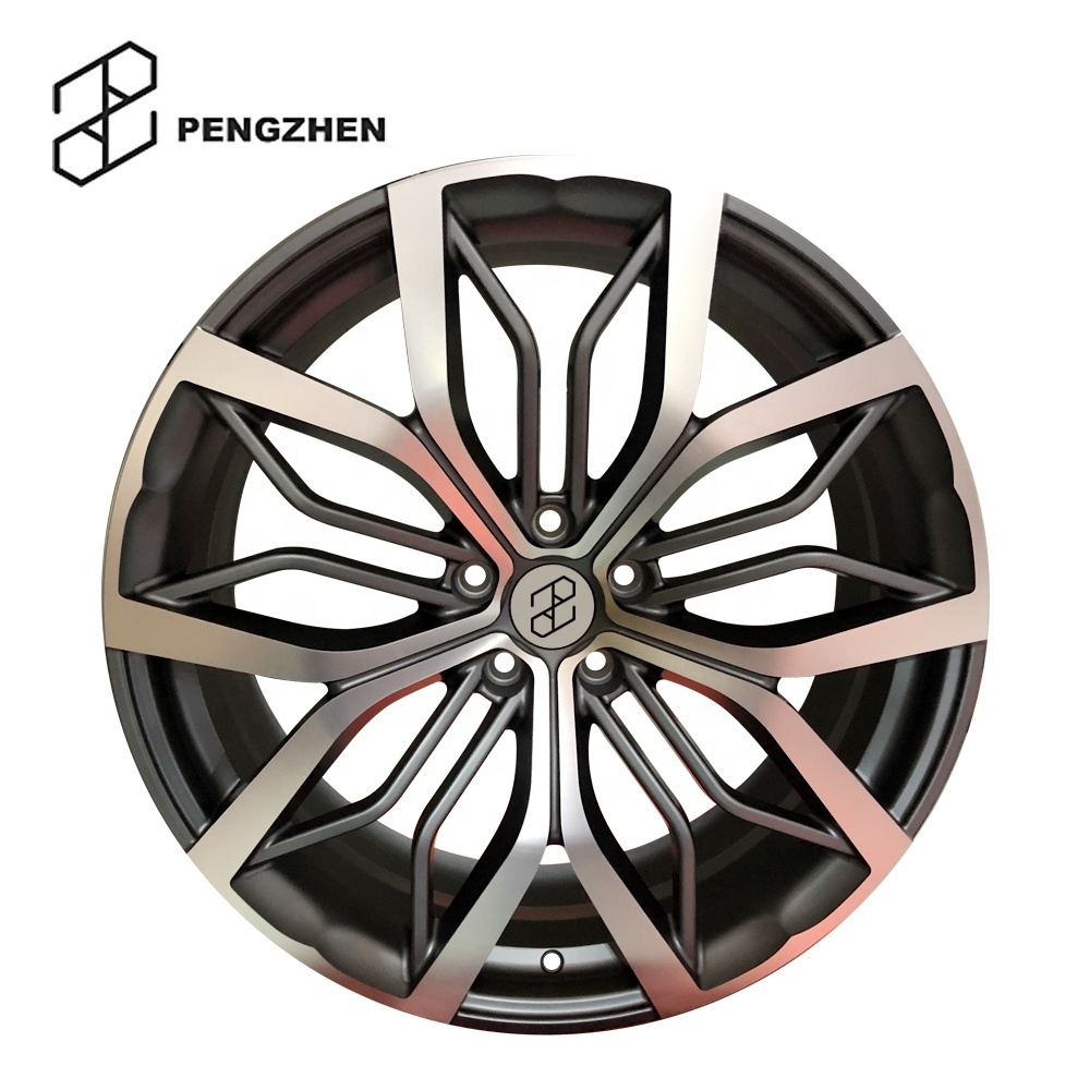 Pengzhen  gloss black gray machine face  16 17 18 5x108 inch five spoke forged rim wheels rims for Volvo