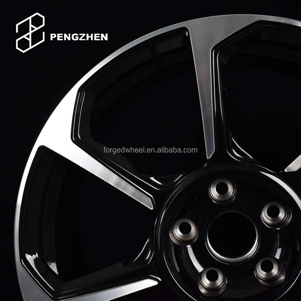 Pengzhen Aftermarket Black and Silver Car Rims 5 Holes 19 20 inch Forged Alloy Aluminum Wheels for Audi