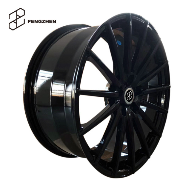 Pengzhen 19 Inch 5x112 Front Lip Gloss Black Multi Spoke One Piece Forged Alloy Wheel For BMW 6 Series