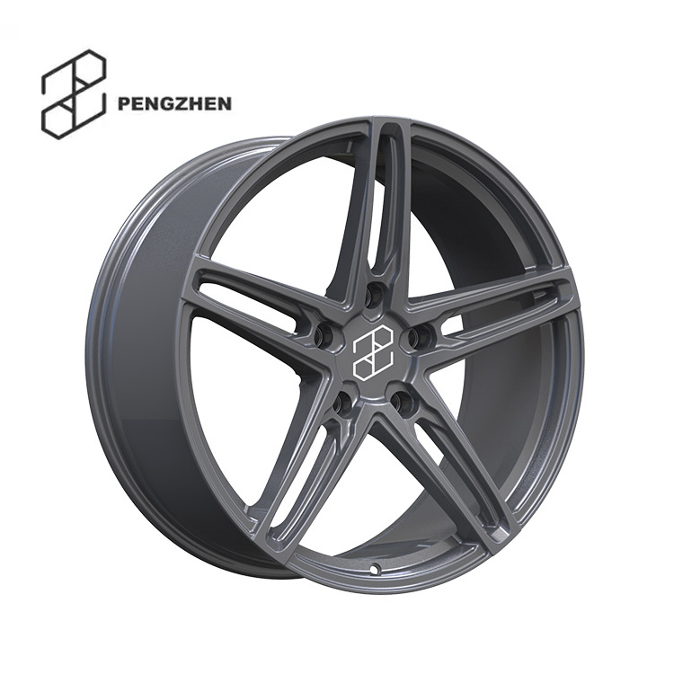 Pengzhen One-piece 5 Star Spoke Matte Gungray Finishing 22 inch 5x150 Rims Forged Wheels For Lexus LX