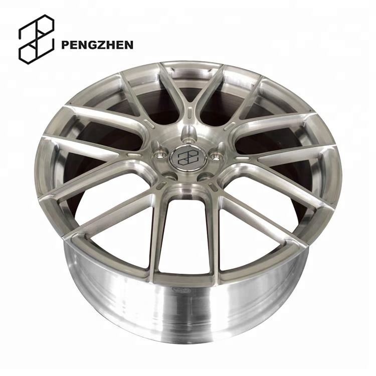 Pengzhen 7 spoke concave 18 19 20 inch 5x112 Brushed Silver Rims Alloy Wheel for Mercedes w210