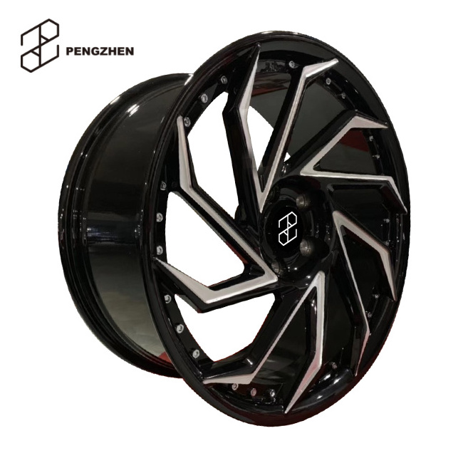 Pengzhen Monoblock machine face finishing Two-piece 5x114.3 18 19 20 Inch custom forged wheel for Honda Civic