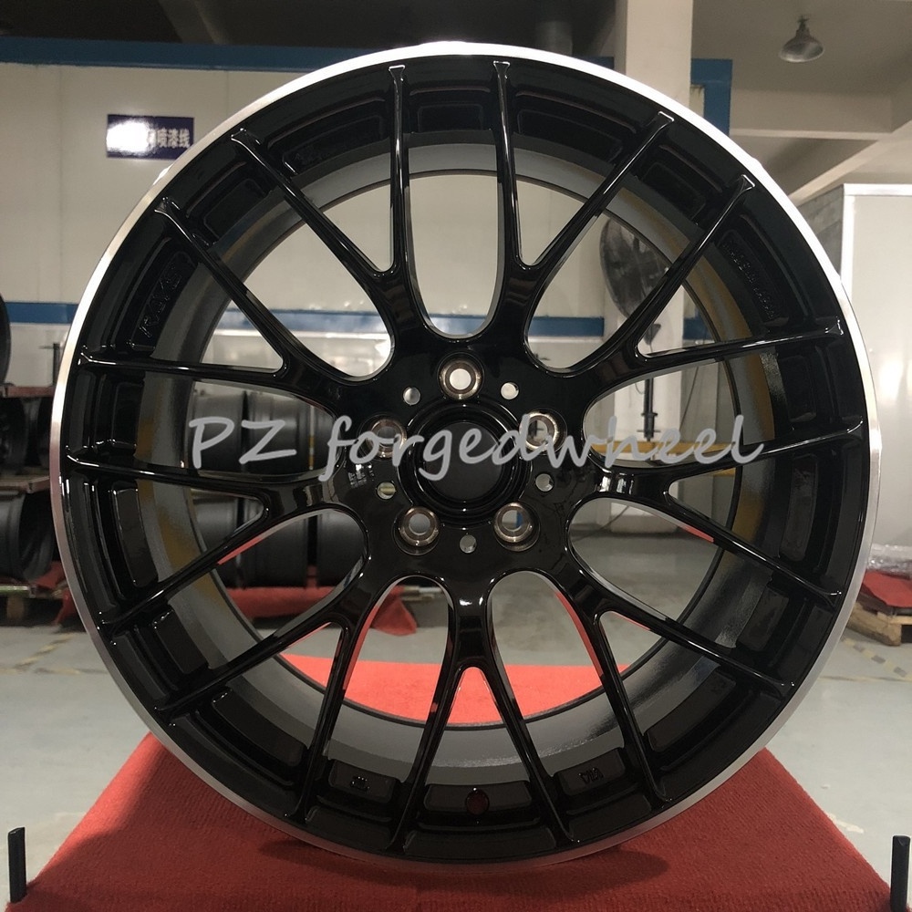 Pengzhen Black Gloss Rim Spray 17 inch Machine Face 5 Lug Alloy Multi Spoke Forged Wheels Rims for  Porsche