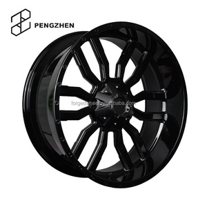 Pengzhen black color negative offset forged 26 inch 26 x 14 26x12 deep dish truck rims for jeep wrangler