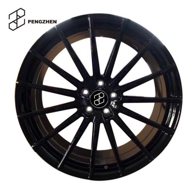 Pengzhen 19 Inch 5x112 Front Lip Gloss Black Multi Spoke One Piece Forged Alloy Wheel For BMW 6 Series