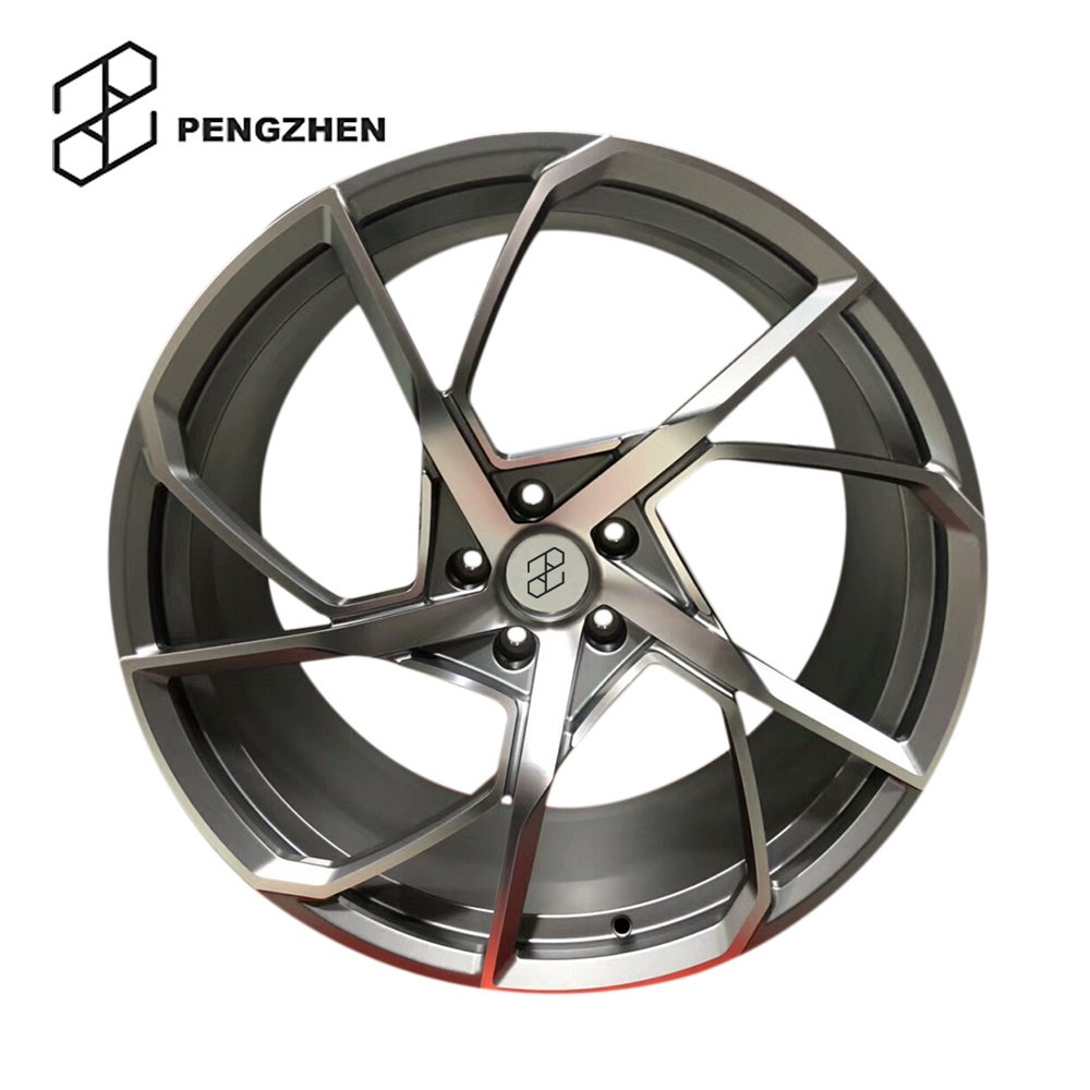 Pengzhen Silver Finish Passenger Car Wheels Gray 5 Double Float Spoke 18x8.5 5x114.3 Rims for Tesla