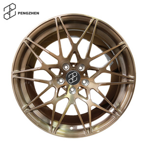 Pengzhen Black Car Bronze Color 5x120 Staggered Wheels 18 19 20 inch Multi Spoke Rims for BMW M2