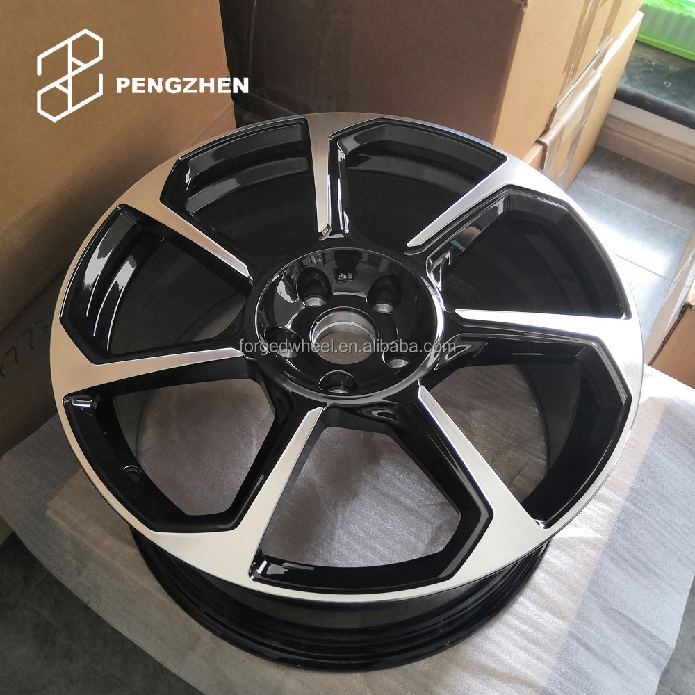 Pengzhen Aftermarket Black and Silver Car Rims 5 Holes 19 20 inch Forged Alloy Aluminum Wheels for Audi