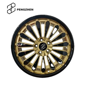 Pengzhen 20 22 inch 5x112 Black and Gold Bronze Monoblock Forged Wheels Rims for Amg Mercedes benz