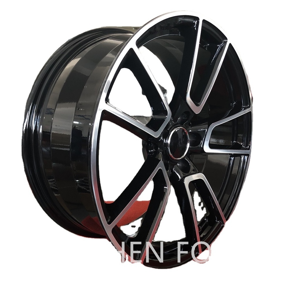 Pengzhen Hot Selling 17 18 inch Black Shining Face 5 Spoke Machines 5x105  Car Alloy Wheel Rim for Chevy bolt