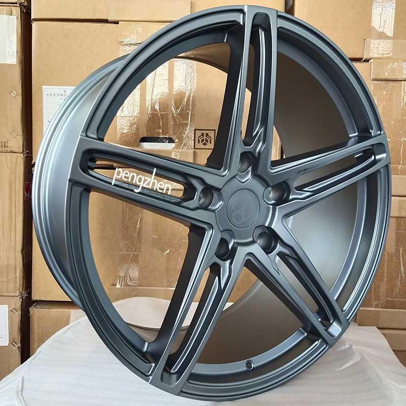 Pengzhen One-piece 5 Star Spoke Matte Gungray Finishing 22 inch 5x150 Rims Forged Wheels For Lexus LX