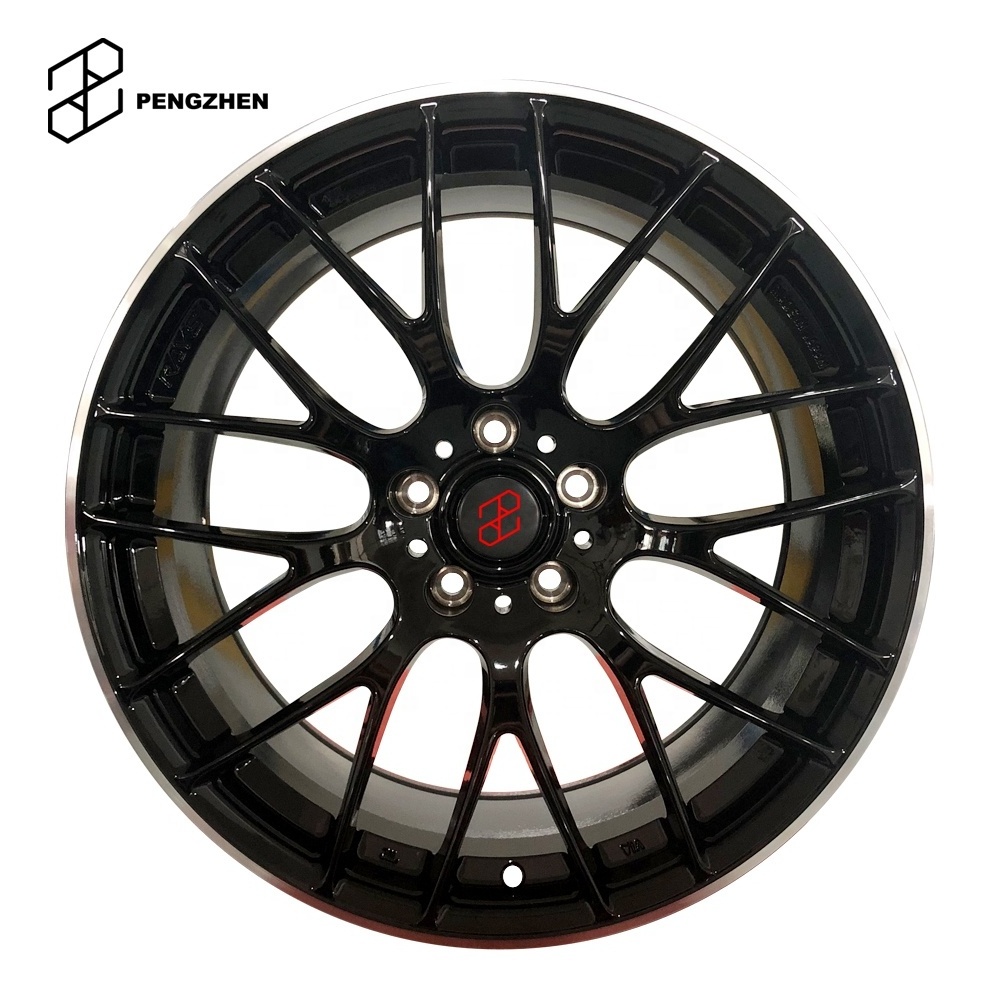 Pengzhen Black Gloss Rim Spray 17 inch Machine Face 5 Lug Alloy Multi Spoke Forged Wheels Rims for  Porsche