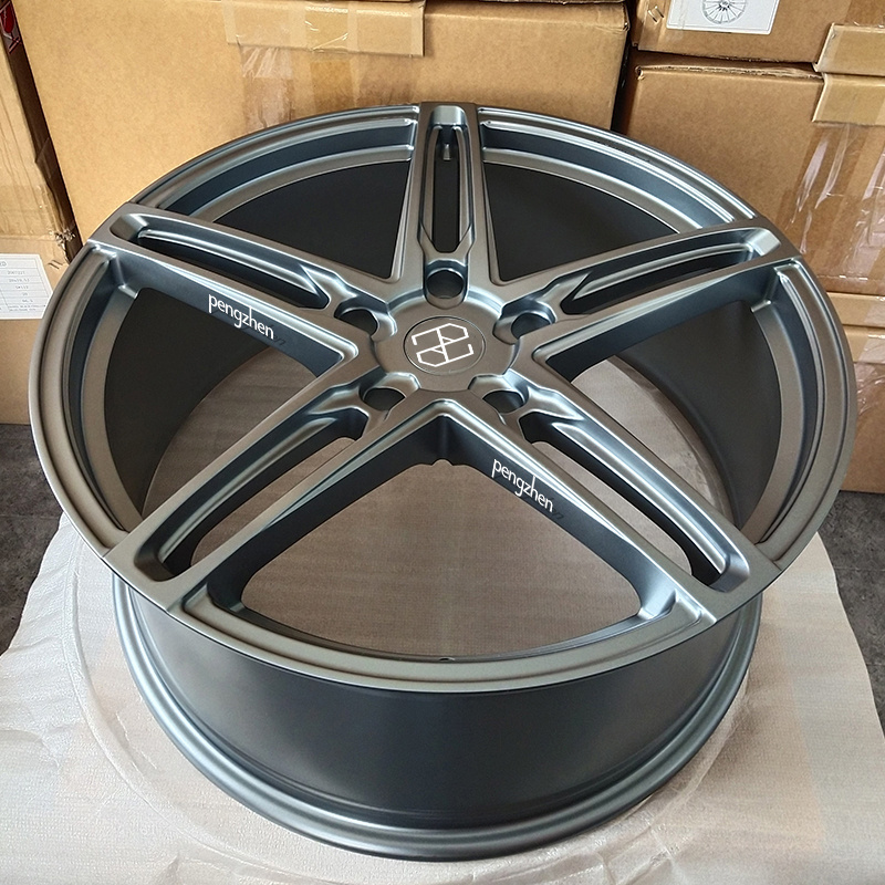 Pengzhen One-piece 5 Star Spoke Matte Gungray Finishing 22 inch 5x150 Rims Forged Wheels For Lexus LX