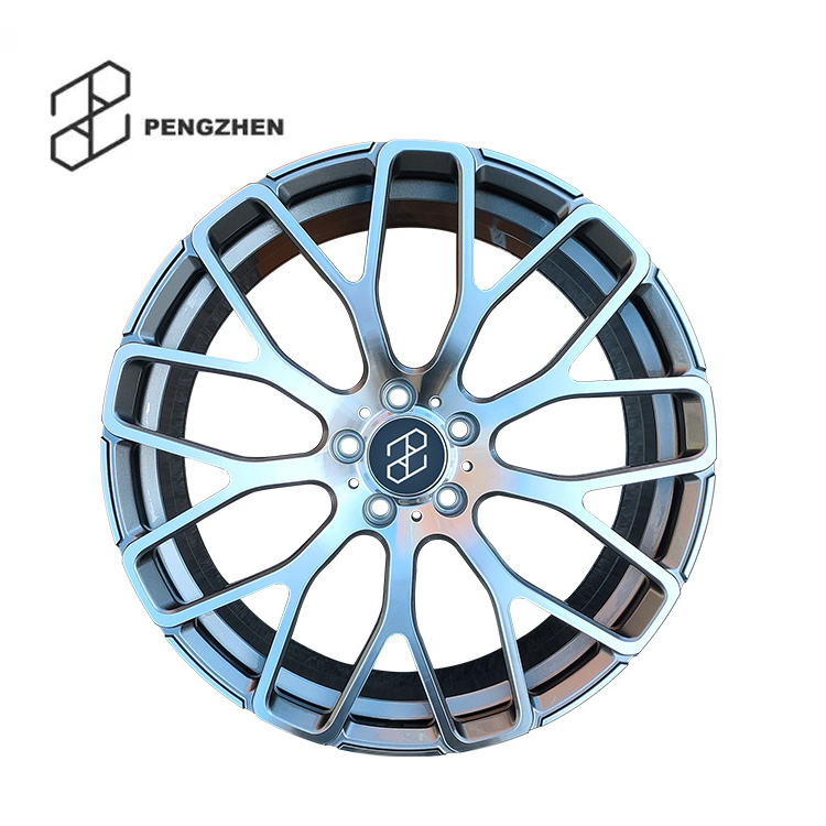 Pengzhen Deep Steel Gray Machine Face Forged Rims Alloy Wheel 19 20 21 22 Inch 5x112 5x130 Passenger Car Wheels For Brabus Car