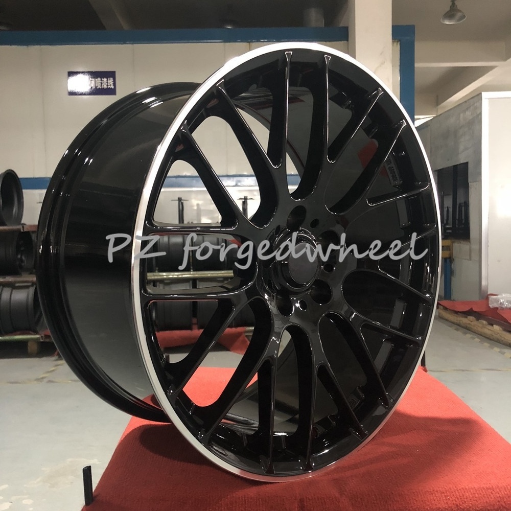 Pengzhen Black Gloss Rim Spray 17 inch Machine Face 5 Lug Alloy Multi Spoke Forged Wheels Rims for  Porsche