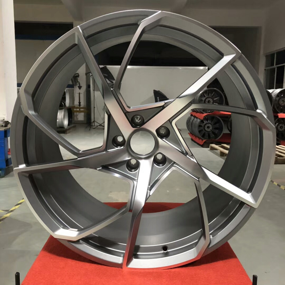 Pengzhen Silver Finish Passenger Car Wheels Gray 5 Double Float Spoke 18x8.5 5x114.3 Rims for Tesla