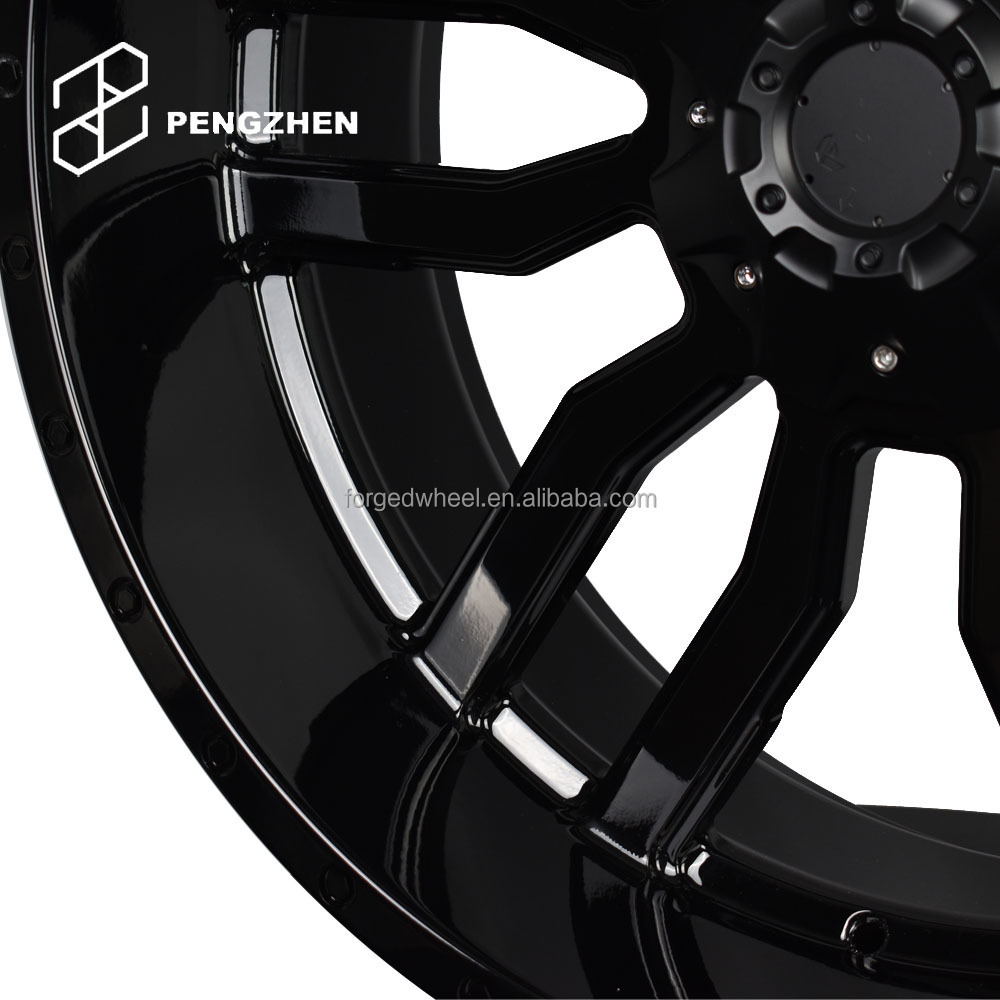 Pengzhen black color negative offset forged 26 inch 26 x 14 26x12 deep dish truck rims for jeep wrangler