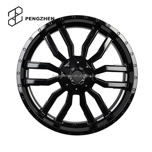 Pengzhen forged deep dish black color 26 inch 26" aluminum rims 26x12 26/14 5 x 5.5 5 x 4.75 5 hole for truck