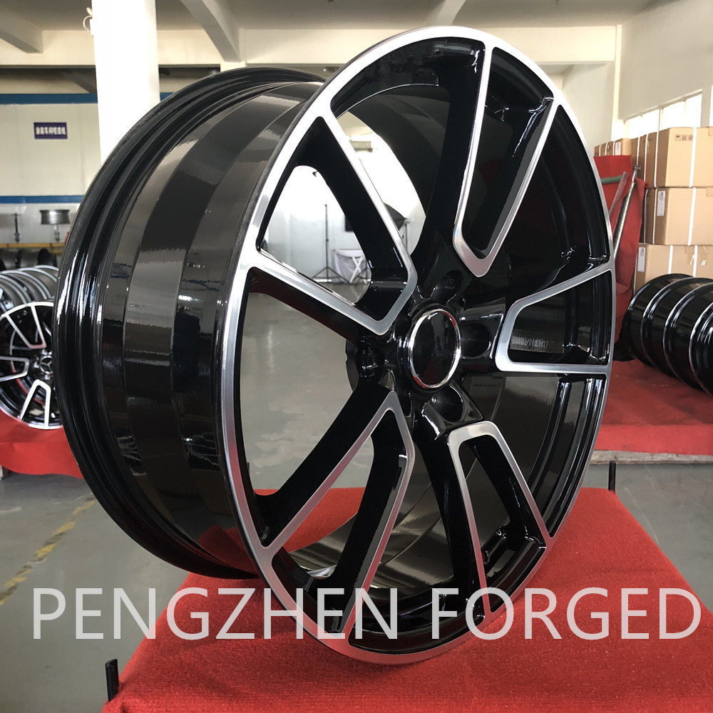 Pengzhen Hot Selling 17 18 inch Black Shining Face 5 Spoke Machines 5x105  Car Alloy Wheel Rim for Chevy bolt