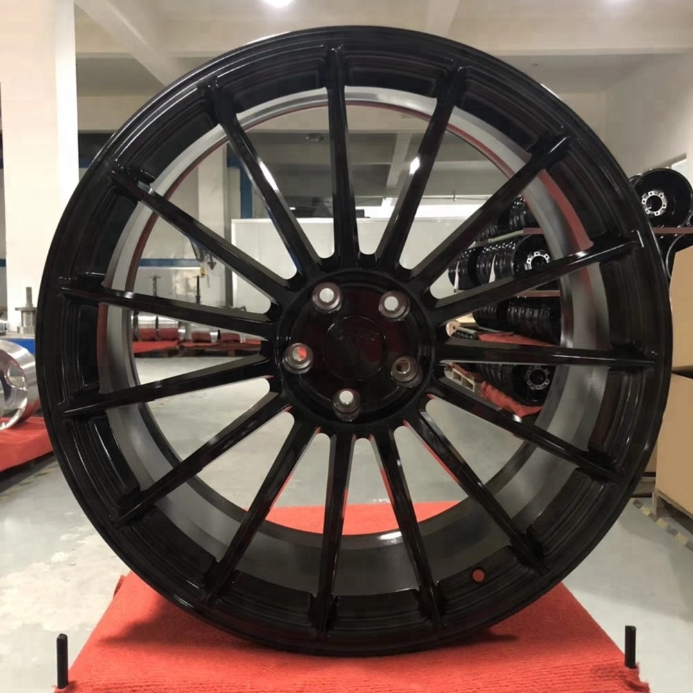 Pengzhen 19 Inch 5x112 Front Lip Gloss Black Multi Spoke One Piece Forged Alloy Wheel For BMW 6 Series