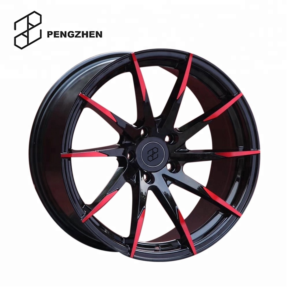 Pengzhen Red Monoblock High Quality Custom 5 Lug 18 19 20 21 inch Wheels Alloy Car Rims for Porsche 911