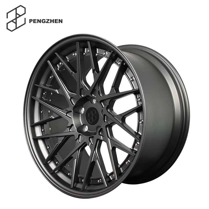 Pengzhen Wholesale Custom Matte Black Forged Two-piece Aluminum Alloy Car Rim 18 21 inch 5x120 Wheels for BMW