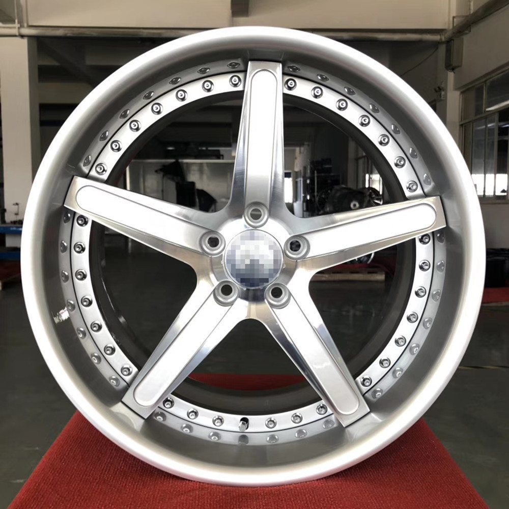 Pengzhen 18 19 20 inch 5 Holes Deep Dish Five Spokes Star Wheels Customer Passenger  Silver Rims for Mercedes benz