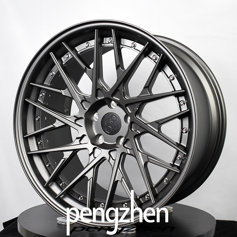 Pengzhen Wholesale Custom Matte Black Forged Two-piece Aluminum Alloy Car Rim 18 21 inch 5x120 Wheels for BMW