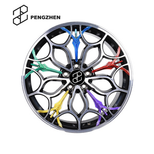 Pengzhen Machined Face Rims Blue and Black Colored Angel Sword Luxury Design 20 5x112 Forged Wheels for Benz