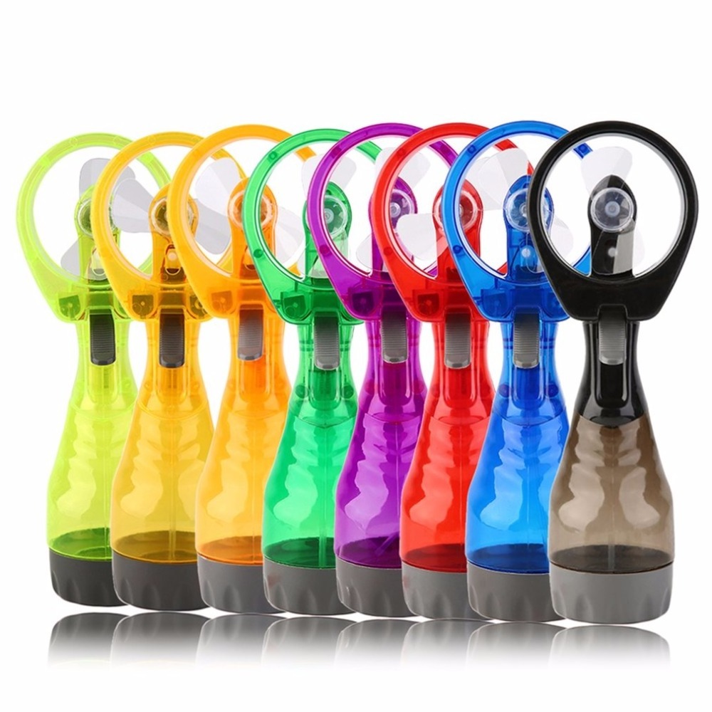 2018 New Plastic Handheld Bottle Water Mist Spray Misting Fan