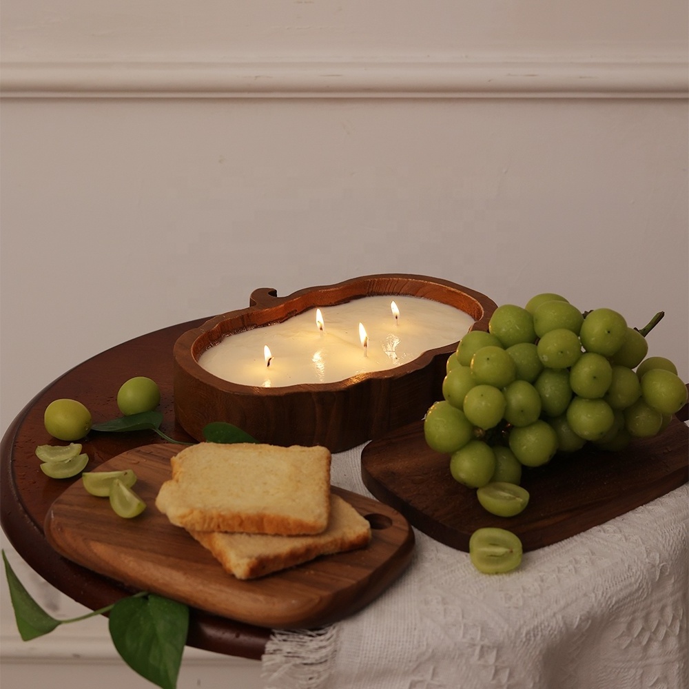 Pumpkin Wooden Dough Bowls Wholesale Handcrafted Wooden Bowl for Home Decor and Candle Wood Cow Dough Bowl