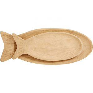 Paulownia Fish Trays, small 8 1/2" x 21" | large 10 3/4" x 28", Brown