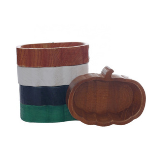 Pumpkin Wooden Dough Bowls Wholesale Handcrafted Wooden Bowl for Home Decor and Candle Wood Cow Dough Bowl