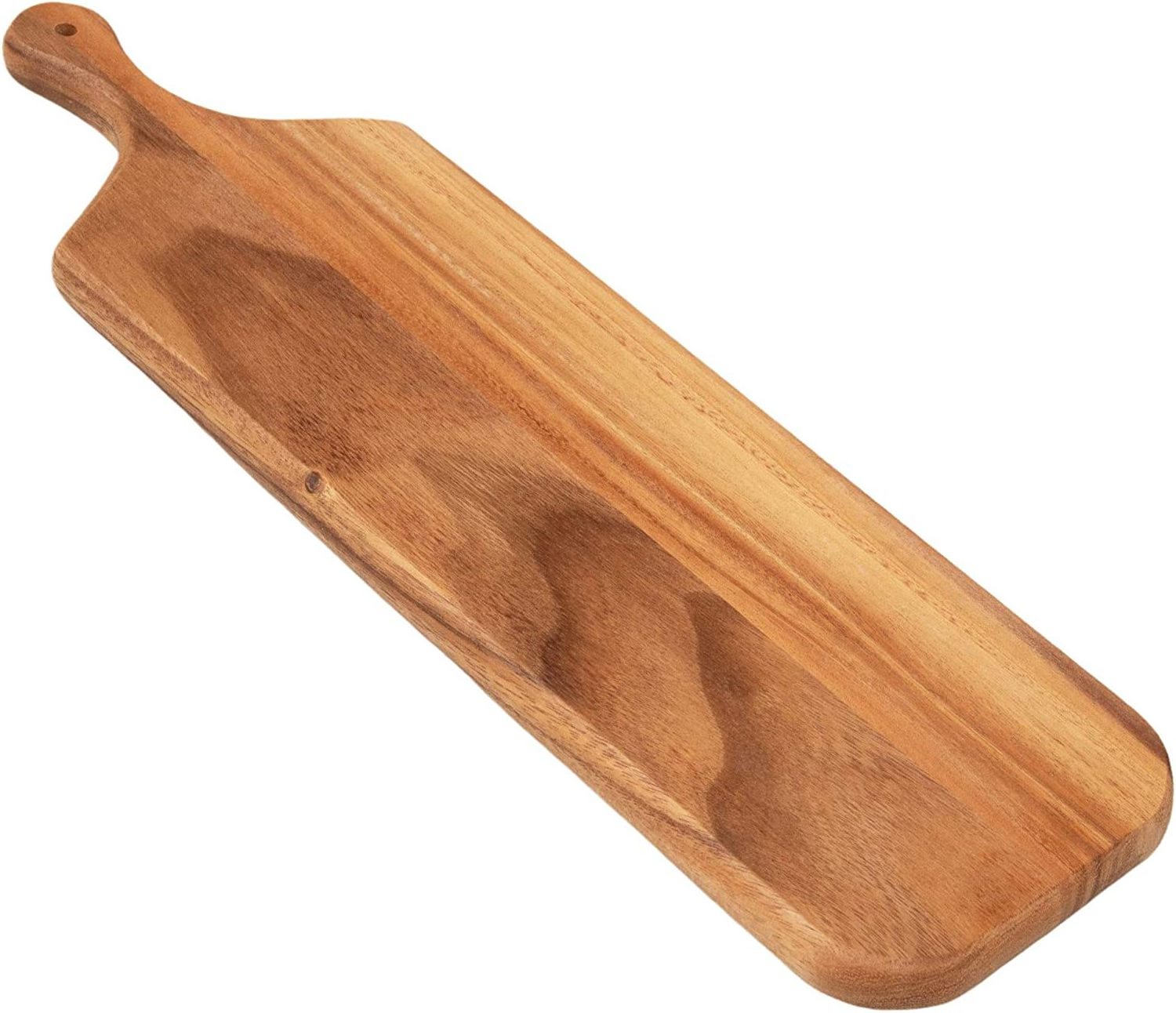 Acacia Wooden Cutting Board  Wood Board Serving Tray for Bread and Cheese with Handle