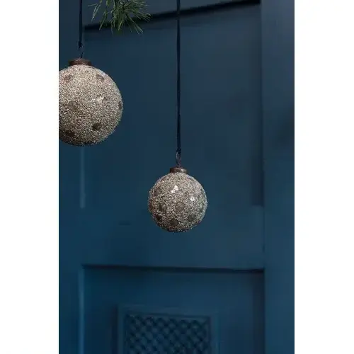 Hot Selling Handmade Round Glass Sparkling Ball Ornament Decor Christmas ball ornament Low Price Ready to Ship