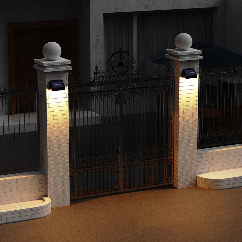 Wholesale OEM Waterproof Decorative Fence Pillar Light Outdoor Garden Fence Lamp Wall Mounted Up And Down Solar Wall Light