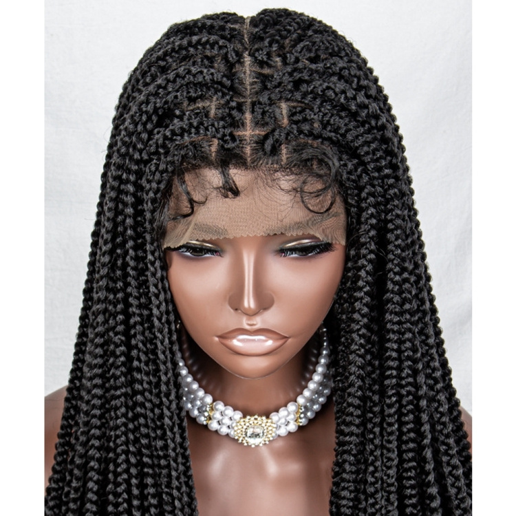 Wholesale Braided Wigs Synthetic Full Lace Braiding Wigs For Black Women 36 Inches Long Hair Wigs With Baby Hair