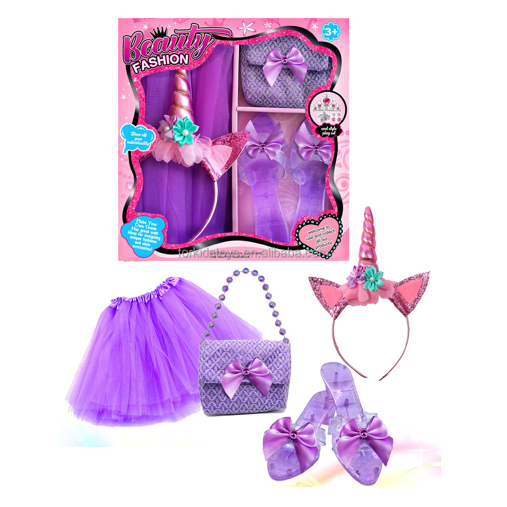 Fairy Princess dress up toy set Children fashion accessories Fancy girl fashion design beauty play set toys for dress up game