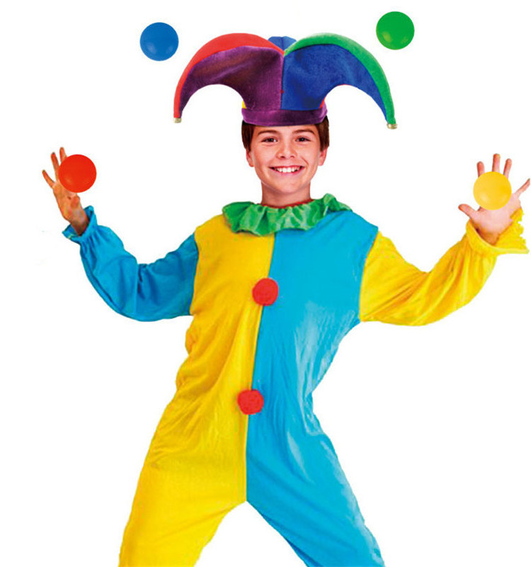 Halloween handmade  fancy happy colorful cotton dance  clown costume for party