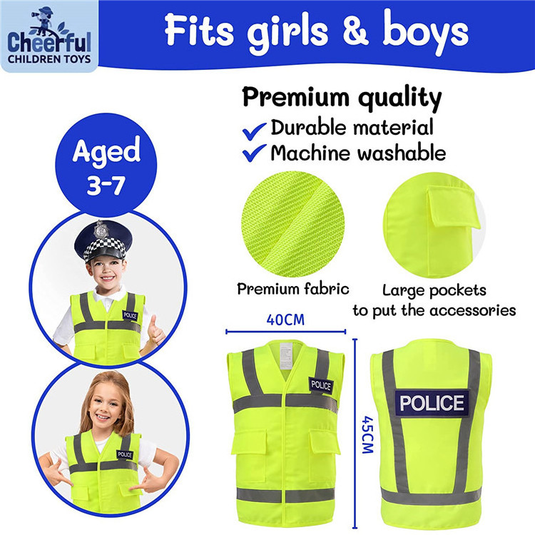 Fancy Halloween Role play Outfits Police Officer Dress Up Kids Cosplay Party Career Police Uniform Costume For Carnival Party